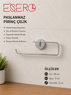 Esero -622 Çok Amaçlı Paslanmaz Çelik Kağıt Havluluk ve Tuvalet Kağıtlığı Krom