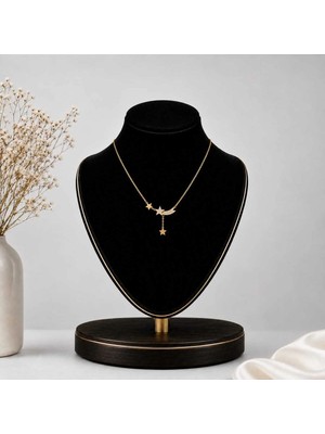 Mdm Style Yıldız Detaylı Sallantılı Minimal Kolye