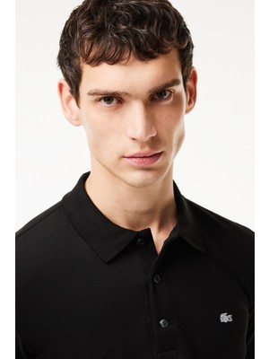 Lacoste Slim Fit Polo T-Shirt Black Erkek Polo Yaka Tişört Siyah