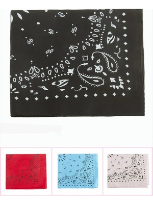S'82 Çini Desenli Keten Bandana 50*50