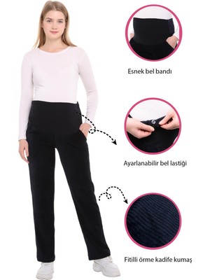 Luvmabelly MYRA8511 Beli Ayarlanabilir Kışlık Kadife Hamile Pantolonu
