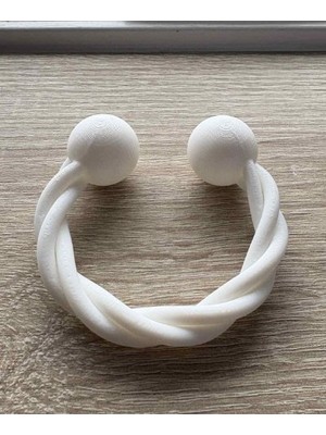 3D Baskı Zamanı Burgu Tasarım Dekoratif Fon Perde Toplama Halkası - Modern Halat Görünümlü Perde Bağlama Tokası
