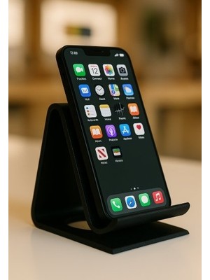 3D Baskı Zamanı Apple Logo Tasarımlı Masaüstü Telefon Standı - 3D Yazıcı Özel Üretim Telefon Tutucu