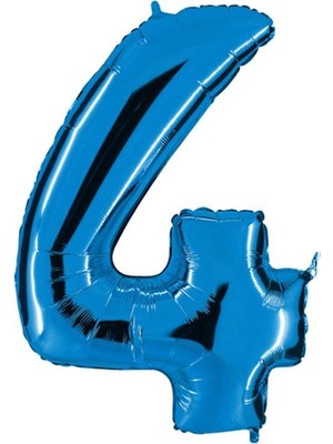Pandoli 4 Rakam Folyo Balon 100 cm Mavi Renk