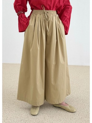 Moda Aksa Rahat Oversize Palazzo Ağaç Kabuğu