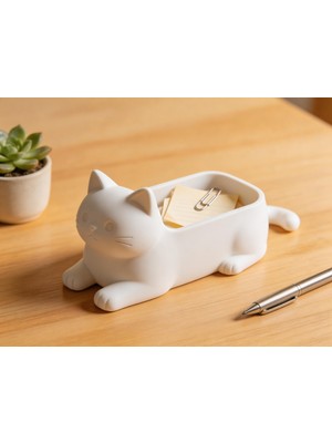 3D Baskı Zamanı 3D Baskı Kedi Organizer – Masaüstü Kalemlik & Notluk Kutusu