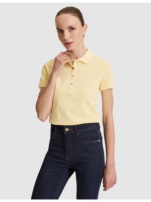 Pierre Cardin Kadın Limon Slim Fit Pamuklu Polo Yaka Basic Tişört 50325456-VR035