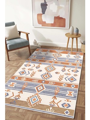 West Home Makinede Yıkanabilir Kaymaz Taban Leke Tutmaz Dijital Salon Halısı Mutfak Halısı Kilim ve Yolluk