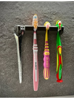 3D Baskı Zamanı Modern Diş Fırçası Askısı - 4 Lü Dil Temizleyici ve Fırça Tutucu - 3D Yazıcı Banyo Organizer