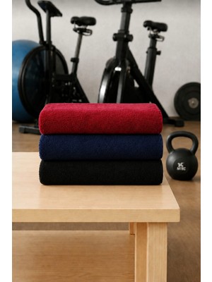 Mela Home Bordo Fitness-Spor Havlusu 3 Adet -Hızlı Kuruyan-Kuaför ve Berber Havlusu 50*90 cm