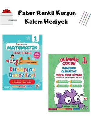 Altın Yayınları Altın Nokta Yayınları 1. Sınıf Altın Beyin Matematik ve Olimpik Çocuk Test Kitabı + Kurşun Kalem Hediyeli