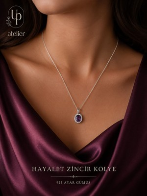 Up Atelier 925 Ayar Gümüş Zirkon Taşlı Lotus Renk Kolye
