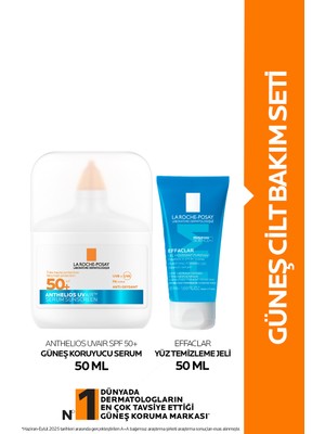 La Roche-Posay Güneş Cilt Bakım Seti: Anthelios Uvaır SPF50+ Güneş Koruyucu Serum 50 ml Tüm Cilt Tipleri İçin Mat Görünüm