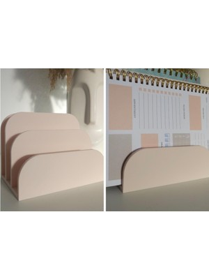 3D Baskı Zamanı Modern Kavisli Masaüstü Organizer - Minimalist Ajanda, Dosya ve Tablet Standı Bölmeli Düzenleyici