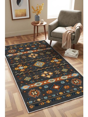 West Home Makinede Yıkanabilir Kaymaz Taban Leke Tutmaz Dijital Salon Halısı Mutfak Halısı Kilim ve Yolluk