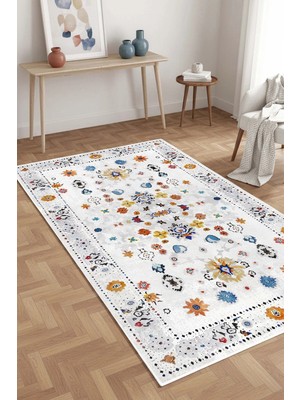 West Home Makinede Yıkanabilir Kaymaz Taban Leke Tutmaz Dijital Salon Halısı Mutfak Halısı Kilim ve Yolluk