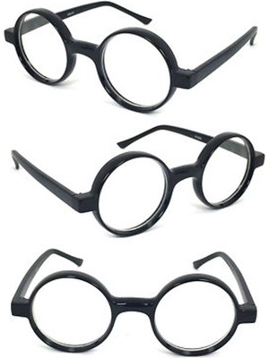 Pandoli Siyah Renk Numarasız Camlı Harry Potter Parti Gözlüğü 1 Adet Retro
