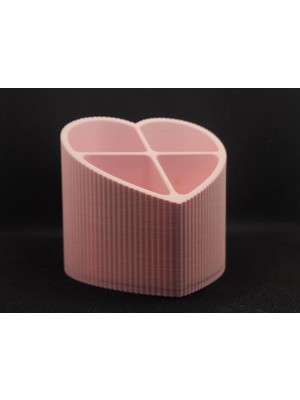 3D Baskı Zamanı Kalp Organizer Kalemlik – 3D Baskı Çok Bölmeli Masa Düzenleyici (Cute Dekor)
