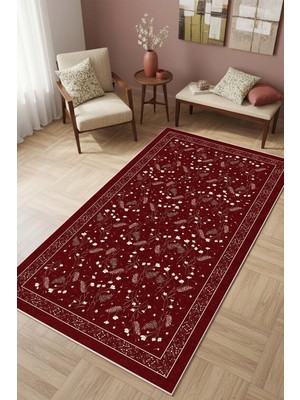 West Home Makinede Yıkanabilir Kaymaz Taban Leke Tutmaz Salon Halısı Mutfak Halısı ve Kesme Yolluk