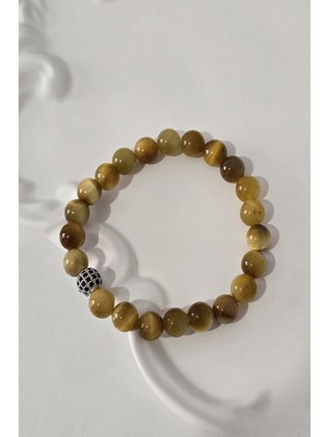 c-bhadu naturel 8 mm Zirkon Taşı Sarı Kaplangözü Doğaltaş Bileklik