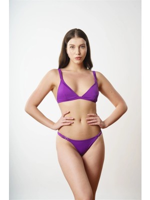 D'Lingerie Violet Sabit Üçgen Bikini Takım DM1801