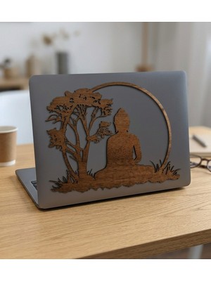 Gözeler Ahşap Görünümlü Buda ve Hayat Ağacı Duvar Dekoru - 30X22CM