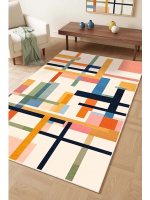 West Home Makinede Yıkanabilir Kaymaz Taban Leke Tutmaz Dijital Salon Halısı Mutfak Halısı Kilim ve Yolluk