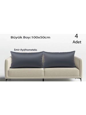 Emir-Ay@hometeks 4ADET Büyük Boy Kırlent Kılıfı ,yastık Kılıfı (Leke Tutmayan Silinebilir Kadife/döşemelik Kumaş)
