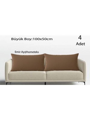 Emir-Ay@hometeks 4ADET Büyük Boy Kırlent Kılıfı ,yastık Kılıfı (Leke Tutmayan Silinebilir Kadife/döşemelik Kumaş)