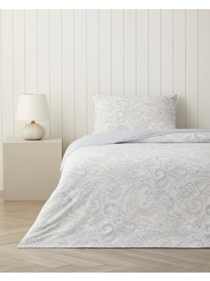 English Home Paisley Touch Kolay Ütülenir Tek Kişilik Nevresim Seti 160X220 cm Mavi