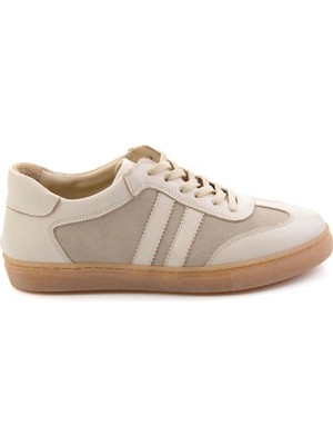 Bambi Bej Bej Hakiki Deri Kadın Sneaker K01649200303