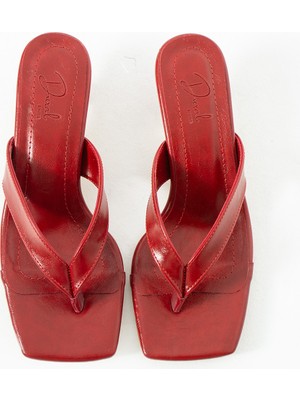 Duxal Shoes River Kadın Küt Burun Parmak Arası Alçak Topuklu Terlik