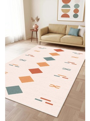 West Home Makinede Yıkanabilir Kaymaz Taban Leke Tutmaz Dijital Salon Halısı Mutfak Halısı Kilim ve Yolluk