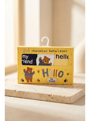 Katia & Bony Kız Çocuk Teddy Baskılı Kutulu 3'lü Slip
