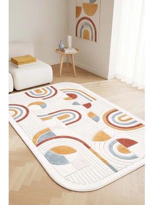West Home Makinede Yıkanabilir Kaymaz Taban Leke Tutmaz Dijital Salon Halısı Mutfak Halısı ve Yolluk