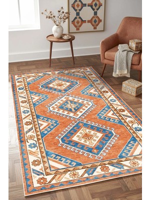 West Home Makinede Yıkanabilir Kaymaz Taban Leke Tutmaz Dijital Salon Halısı Mutfak Halısı Kilim ve Yolluk