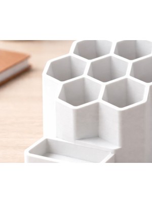 3D Baskı Zamanı Modern Petek Kalemlik Organizer | 3D Baskı Masa Üstü Düzenleyici