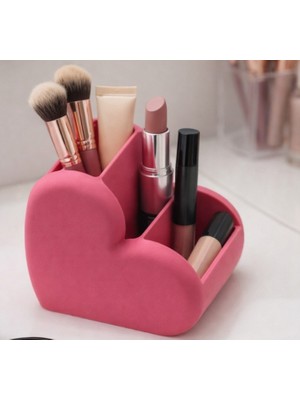 3D Baskı Zamanı Kalp Tasarımlı Makyaj Organizer – 3D Baskı Fırçalık ve Rujluk