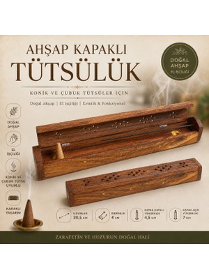 İki Yedi Konsept Arboral 772 Yaprak Figürlü Ahşap Tütsülük Çubuk Konik Tütsü Kutusu Ahşap Dekor