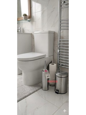 Primanova Monza Cigo 3litre Pedallı Çöp Kovası Soft ve Wc Tuvalet Fırçası Inox Mat