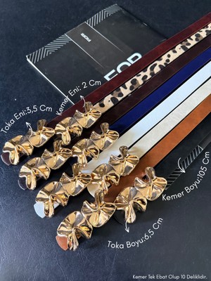 Fiori Ithal Oval Gold Tokalı Ince Kemer, Pantolon Kemeri, Gömlek Kemeri, Ceket Kemeri