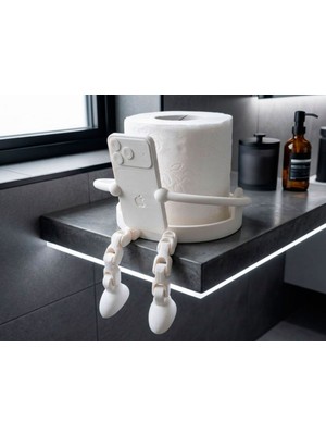 3D Baskı Zamanı Telefon Tutucu Tuvalet Kağıdı Standı | 3D Baskı Komik Banyo Aksesuarı