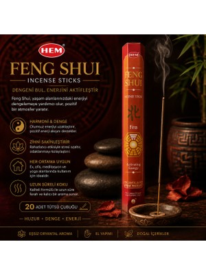 İki Yedi Konsept Hem Feng Shui Tütsü Çubuk Tütsü 20 Adet Enerji Dengeleyici Aromatik Tütsü Aromatik Koku Meditasyon