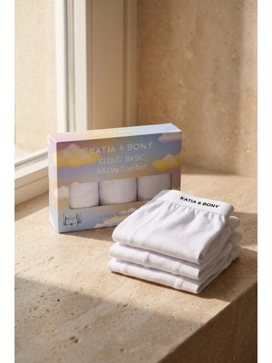 Katia & Bony 3'lü Paket Basic Kutulu Erkek Çocuk Boxer Beyaz
