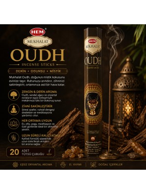 İki Yedi Konsept Hem Mukhalat Oudh Tütsü Çubuk Tütsü 20 Adet Oryantal Oud Aromalı Tütsü Aromatik Koku Meditasyon