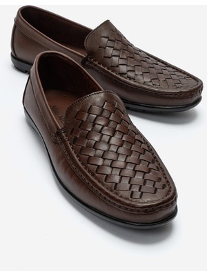 Maximoda  Hakiki Deri, Hasır Model, Iç Dış, 1.sınıf Gerçek Deri Loafer Bağcıksız Ayakkabı