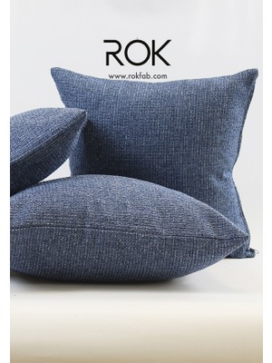 Rokfab Mavi Kırlent Kılıfı 45X45 cm Dekoratif Yastık Kılıfı