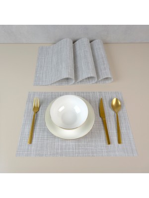Maxstyle Light Grey 4 Parça Amerikan Servis 30X45 cm