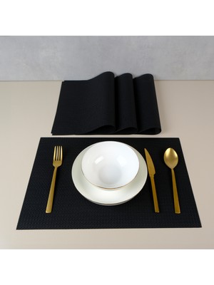 Maxstyle Matrix Black 4 Parça Amerikan Servis 30X45 cm