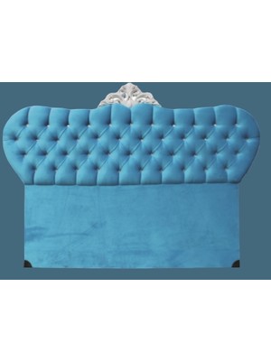 Bengi Ankara Mobilya Başlık Alc Avangartmodel 90CM Baby Face Kumaş Modern Kapitone Mavi Renk El Yapımı